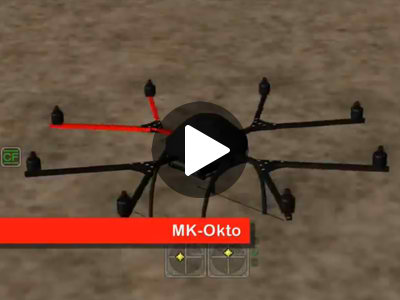 Mikrokopter drones in AeroSIM-RC