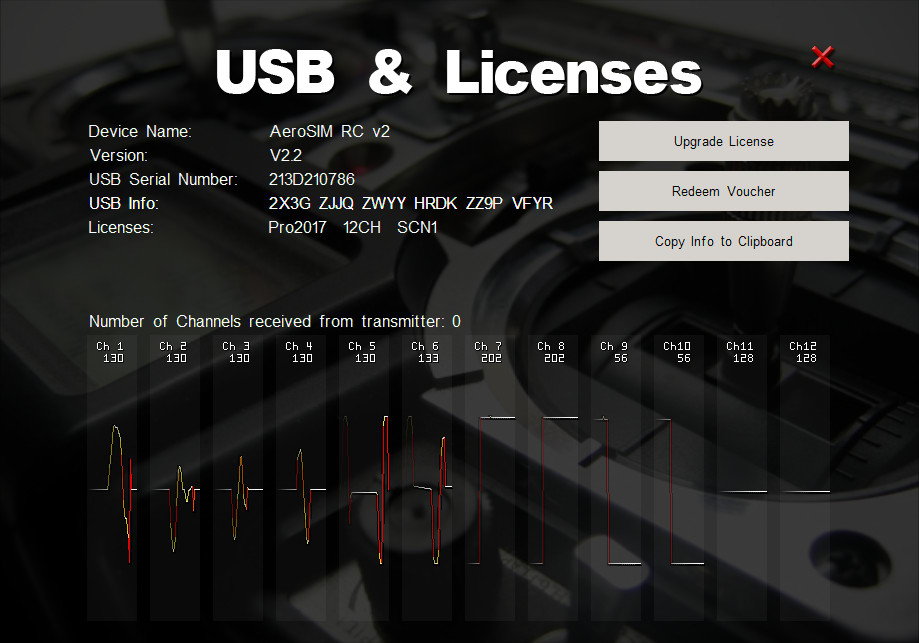 USB interface supplied with AeroSIM-RC